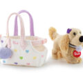 TRUDI PETS – Módna taška s maznáčikom, biela so srdiečkami, 0m+