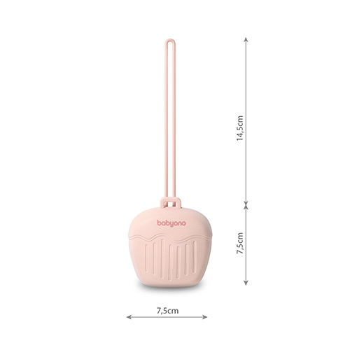 BABYONO Puzdro silikónové na cumlík ružová 0m+