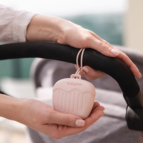 BABYONO Puzdro silikónové na cumlík ružová 0m+