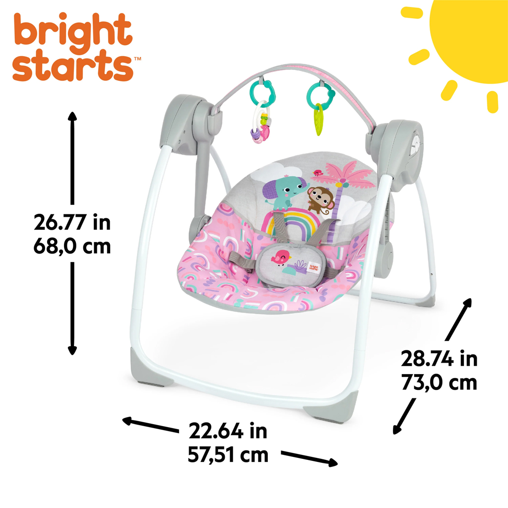 BRIGHT STARTS Hojdačka s melódiou Pink Paradise™  0m+ do 9kg