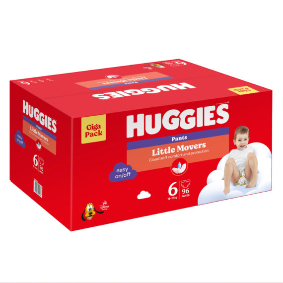HUGGIES® Nohavičky jednorazové Little Movers Pants veľ. 6 (15-25 kg), 96 ks BOX