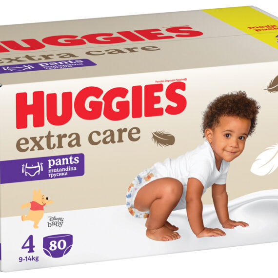 HUGGIES® Nohavičky plienkové jednorazové Extra Care Pants veľ. 4 (9-14 kg), 80 ks BOX