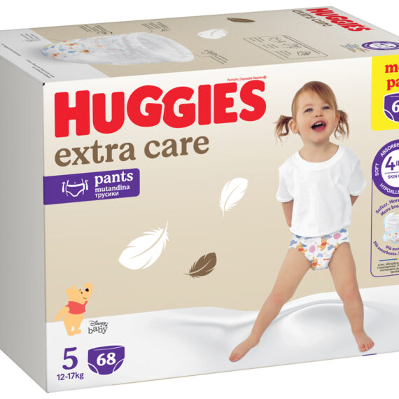 HUGGIES® Nohavičky plienkové jednorazové Extra Care Pants veľ. 5 (12-17 kg), 68 ks BOX