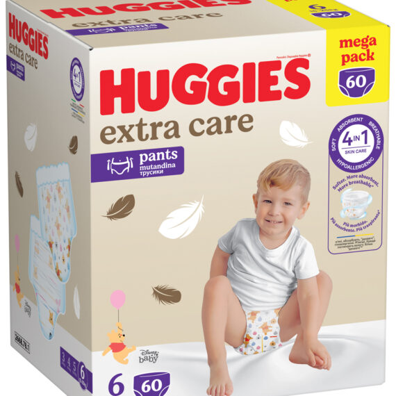HUGGIES® Nohavičky plienkové jednorazové Extra Care Pants veľ. 6 (15-25 kg), 60 ks BOX