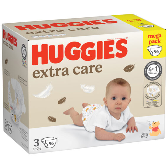 HUGGIES® Plienky jednorazové Extra Care veľ. 3 (6-10 kg), 96 ks BOX
