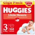 HUGGIES® Plienky jednorazové Little Movers veľ. 3 (4-9 kg), 168 ks BOX