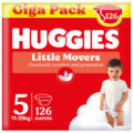 HUGGIES® Plienky jednorazové Little Movers veľ. 5 (11-25 kg), 126 ks BOX