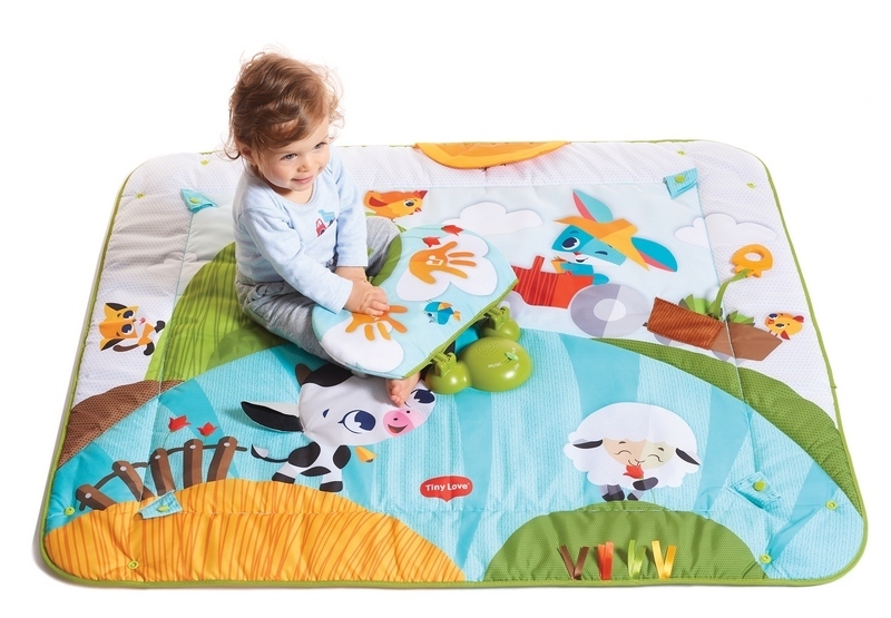 Tiny Love Hracia podložka s hrazdou Kick&Play – Farma, 0m+
