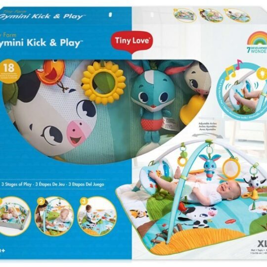 Tiny Love Hracia podložka s hrazdou Kick&Play – Farma, 0m+
