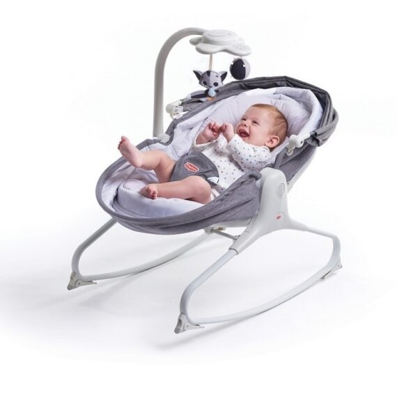 Tiny Love Rocker Napper Heather, Multifunkčná kolíska so strieškou 3v1, 0m+, šedá