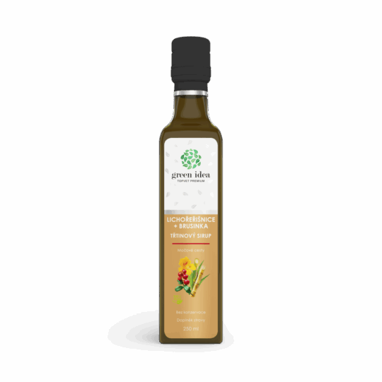 GREEN IDEA Lichořeřišnice+brusinka sirup – třtinový 250 ml