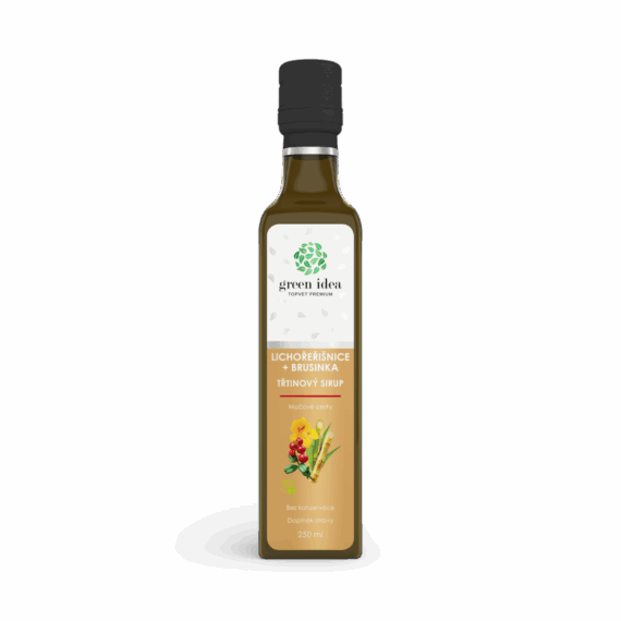 GREEN IDEA Lichořeřišnice+brusinka sirup – třtinový 250 ml