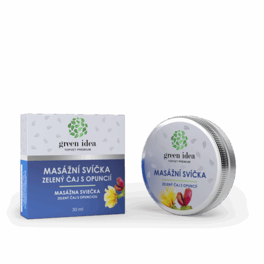 GREEN IDEA Masážní svíčka – Zelený čaj s opuncií 30 ml