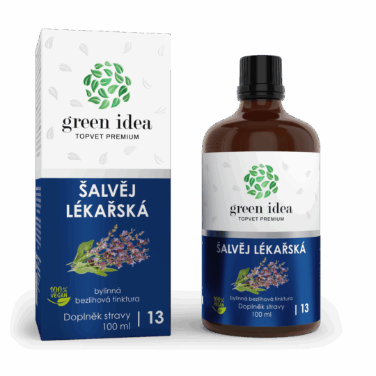GREEN IDEA Šalvěj lékařská – bezlihová tinktura 100 ml