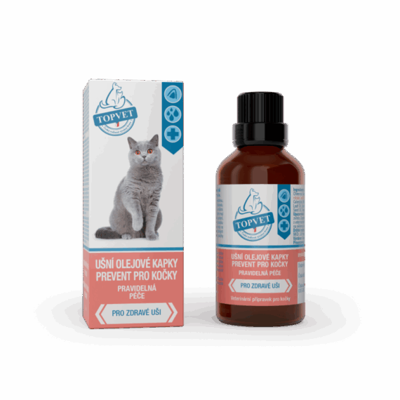 GREEN IDEA Ušní olejové kapky prevent pro kočky 50 ml