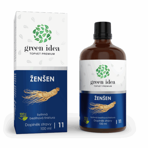 GREEN IDEA Ženšen – bezlihová tinktura 100 ml