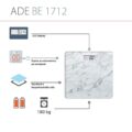 ADE BE1712 BE1711 Aurora Digitálna kúpeľňová váha z bieleho mramoru