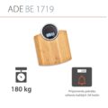 ADE BE1719 Luna Bambusová mechanická a digitálna kúpeľňová váha