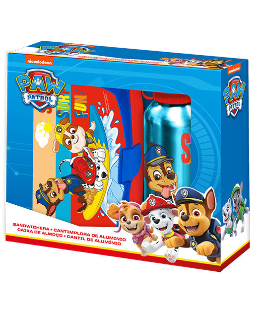 Kids Euroswan Sada hliníkovej fľaše na vodu + box na jedlo, Paw Patrol