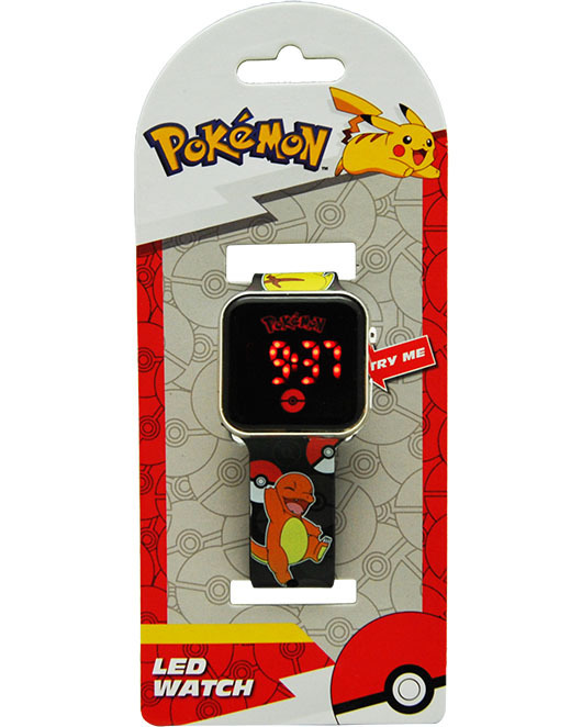 Kids Euroswan Digitálne LED hodinky, Pokemon, čierne