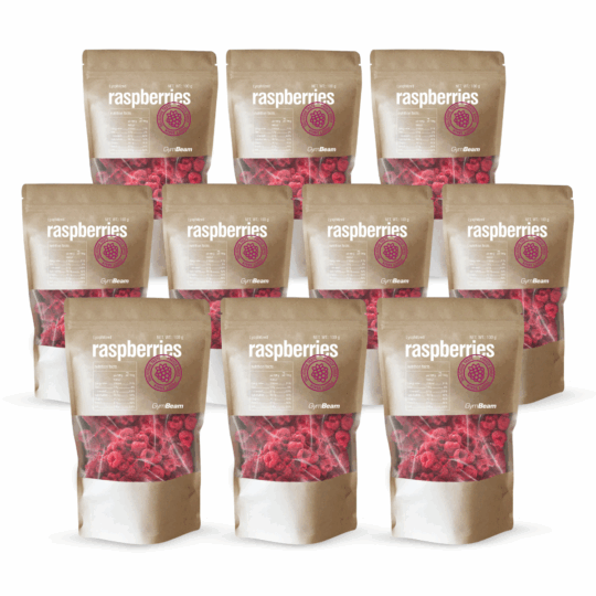 Lyofilizované maliny – GymBeam 10 x 100 g