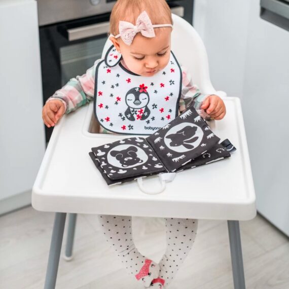 BABYONO Podbradník Froté, malý, vodeodolný tučniak 3m+