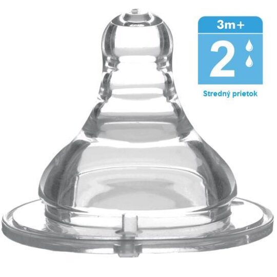BABYONO Cumlík Klasik silikón, stredný prietok, 3m+