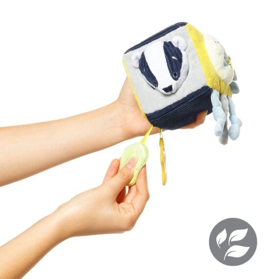 BABYONO Hračka edukačná kocka na C krúžku Woodland, 0m+