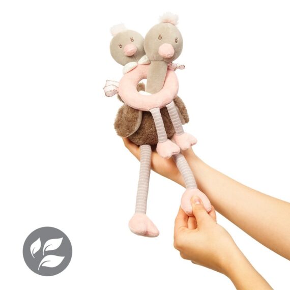 BABYONO Hračka edukačná plyšová pštrosy McKNOX – 2 ks 0m+