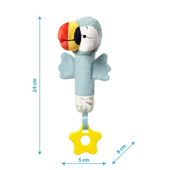 BABYONO Hračka pískacia s hryzačkou tukan Titi, 3m+