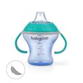 BABYONO Hrnček netečúci s mäkkým náustkom Natural Nursing 180 ml tyrkysová