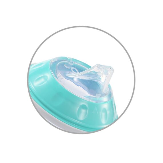 BABYONO Hrnček netečúci s mäkkým náustkom Natural Nursing 180 ml tyrkysová