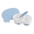 BABYONO Miska 2v1 uzatvárateľná, s lyžičkou 200+150 ml modrá 6m+
