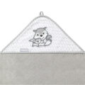 BABYONO Osuška s kapucňou Bamboo šedá 100×100 cm