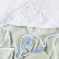 BABYONO Osuška s kapucňou froté mint 100×100 cm