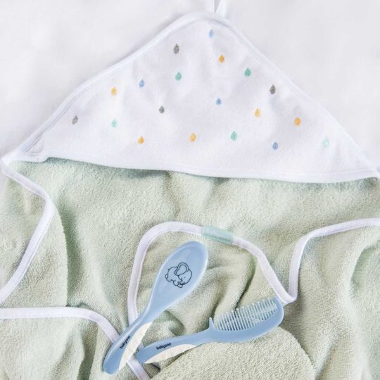 BABYONO Osuška s kapucňou froté mint 100×100 cm
