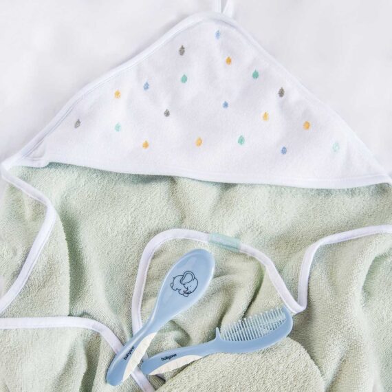 BABYONO Osuška s kapucňou froté mint 100×100 cm