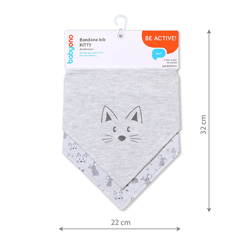 BABYONO Slintáčik bavlnený Kitty 2ks, 0m+