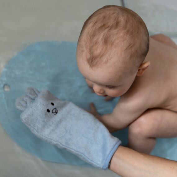 BABYONO Žinka na umývanie bambusová – blue 25×12 cm