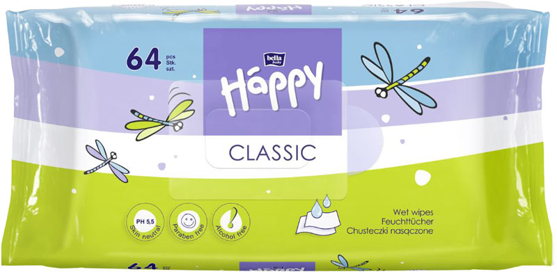 BELLA HAPPY BABY Classic 64 ks – vlhčené ubrousky