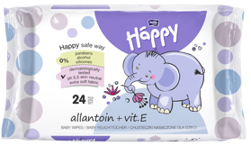 BELLA HAPPY BABY Vlhčené obrúsky s vitamínom E 24 ks