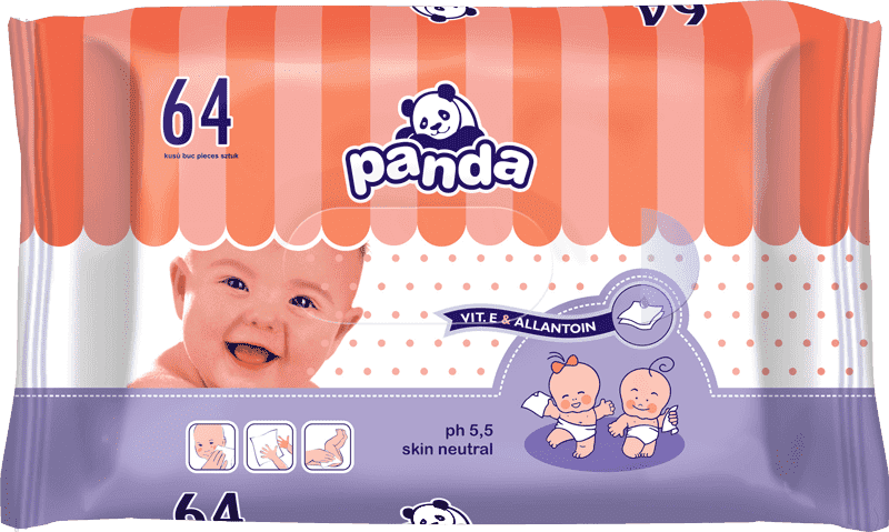 BELLA PANDA Vlhčené ubrousky 64 ks
