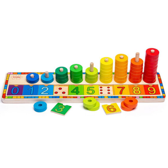 BIGJIGS TOYS Doska nasadzovania s číslami