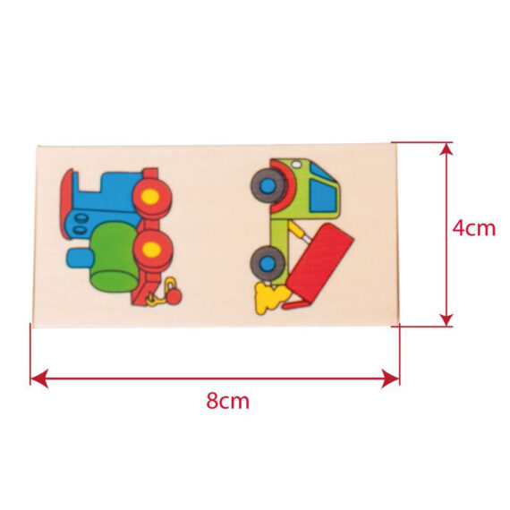 BIGJIGS TOYS Domino drevené dopravné prostriedky