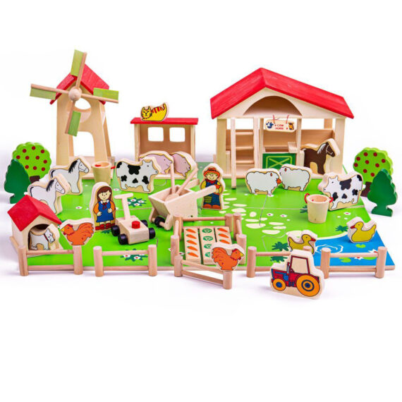 BIGJIGS TOYS Farma dlhá drevená