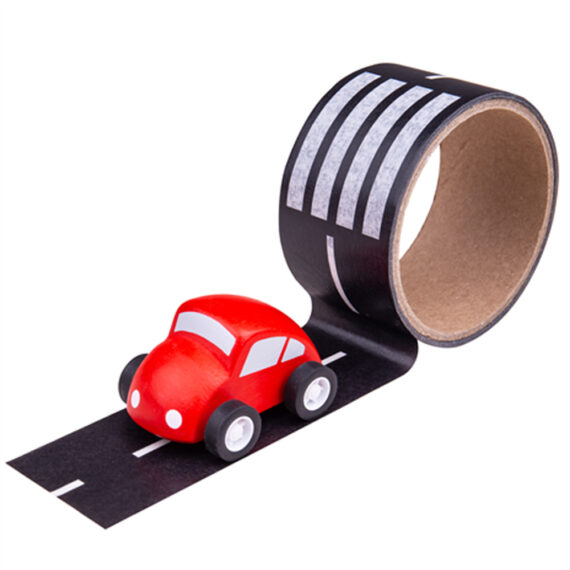 BIGJIGS TOYS Páska lepiaca cesta s autíčkom