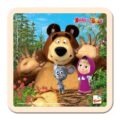 BINO Máša a medveď puzzle s myškou 15×15 cm