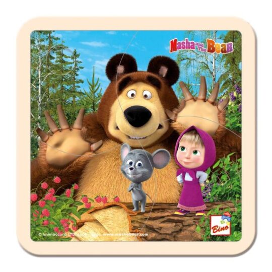 BINO Máša a medveď puzzle s myškou 15×15 cm