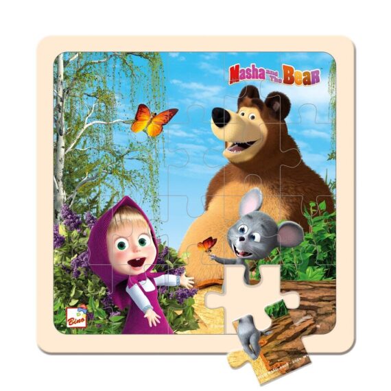 BINO Máša a medveď puzzle s myškou 20×20 cm