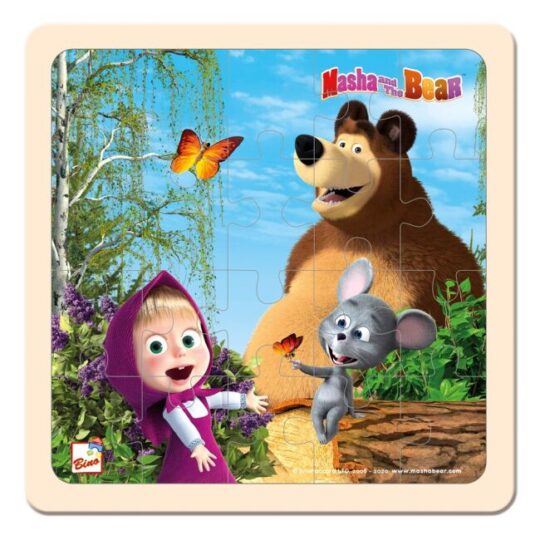 BINO Máša a medveď puzzle s myškou 20×20 cm